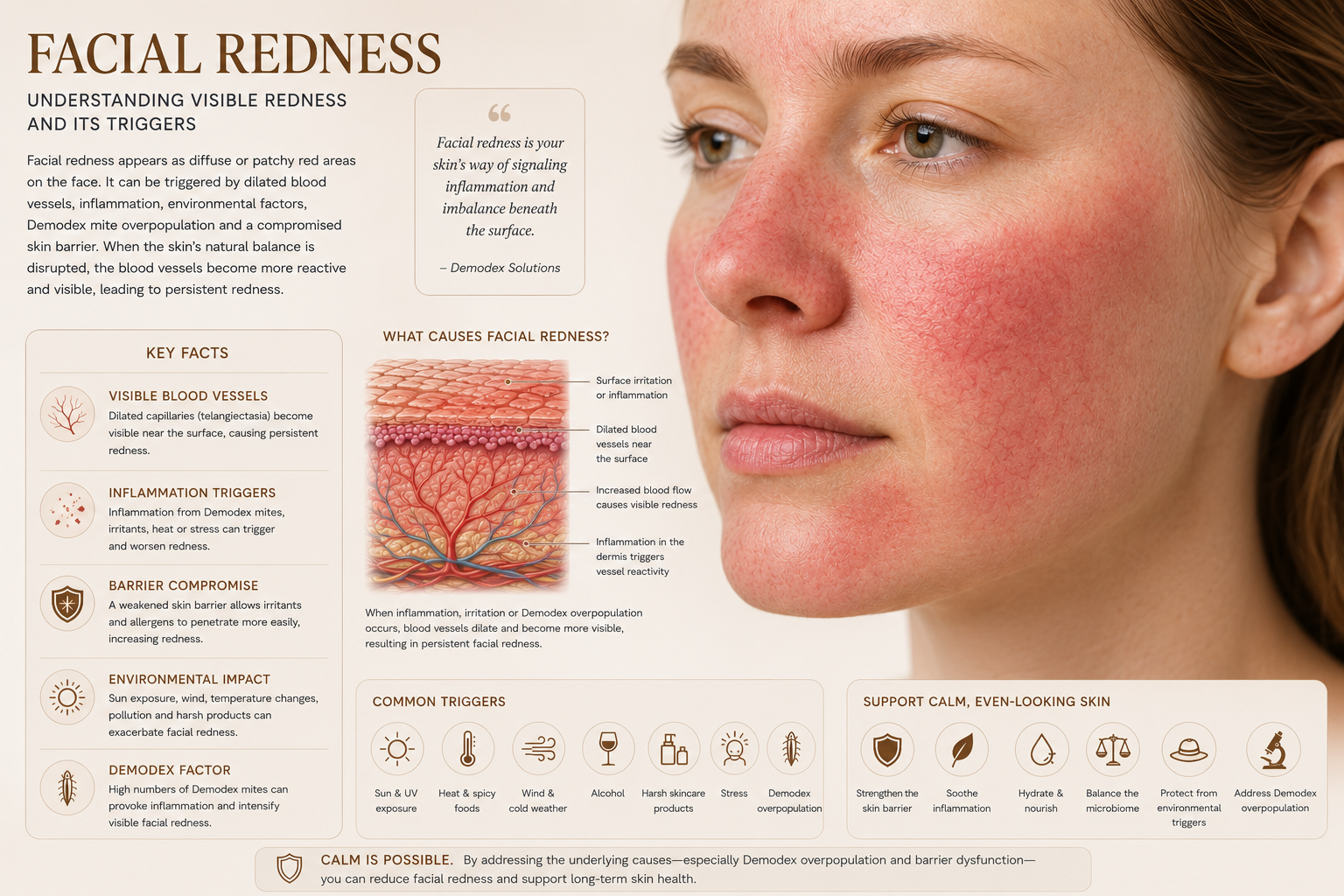 Illustration of Facial Redness
